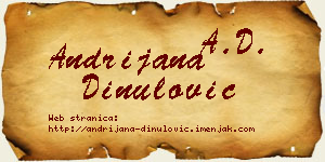 Andrijana Dinulović vizit kartica